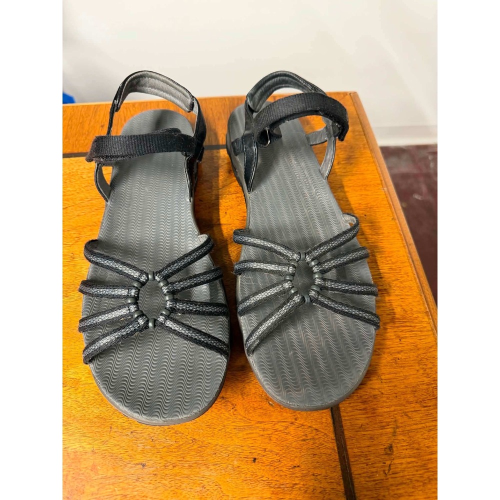 Teva Womens 10 Black Kayenta Strappy Sport Sandals Hiking Outdoor Comfort